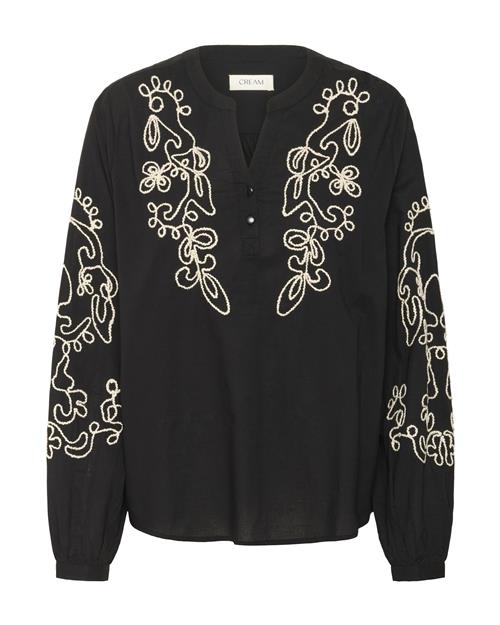 Cream Bluse 'Via'  creme / sort