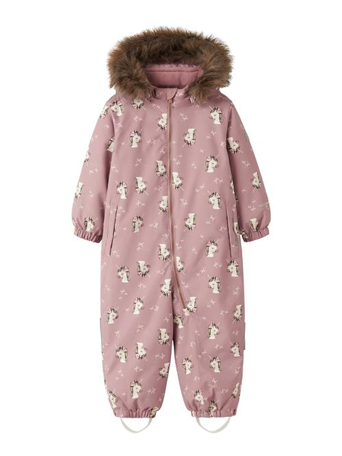 NAME IT Funktionsjakkesæt 'NMFSNOW10'  gammelrosa / sort / hvid