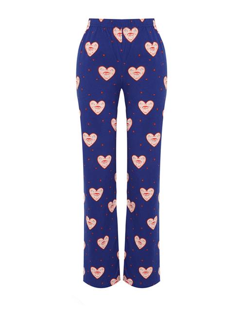 Trendyol Pyjamasbukser  ecru / indigo / rød