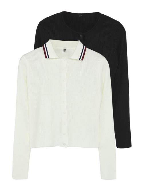 Trendyol Cardigan  navy / mørkerød / sort / hvid