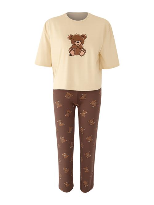 Trendyol Pyjamas  beige / nude / brun / mørkebrun