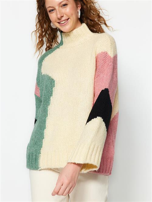 Trendyol Pullover  lysebeige / siv / eosin / sort