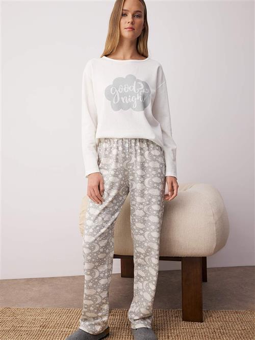 Trendyol Pyjamas  lysegrå / hvid