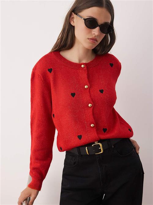 Trendyol Cardigan  rød / sort