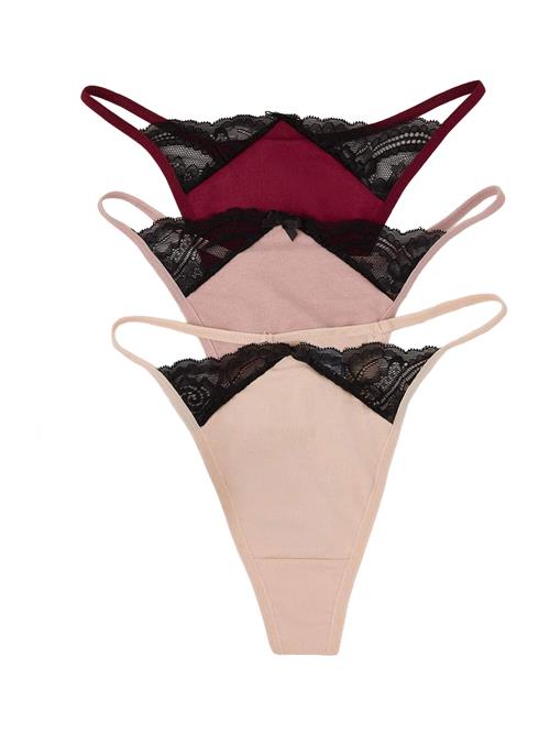 Trendyol String  beige / gammelrosa / vinrød / sort