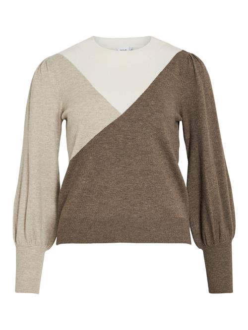 VILA Pullover 'VIKerry'  beige-meleret / brun-meleret / perlehvid