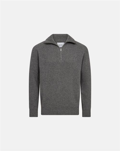 Strik m. zip ´liam´ | Uld | Grå