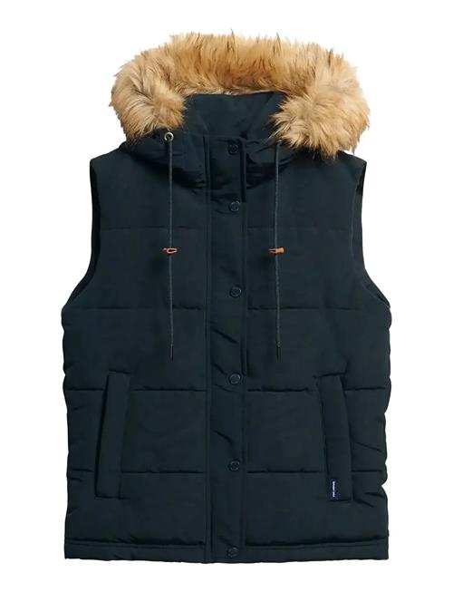 Vintage Everest Faux Fur Gilet Superdry Navy