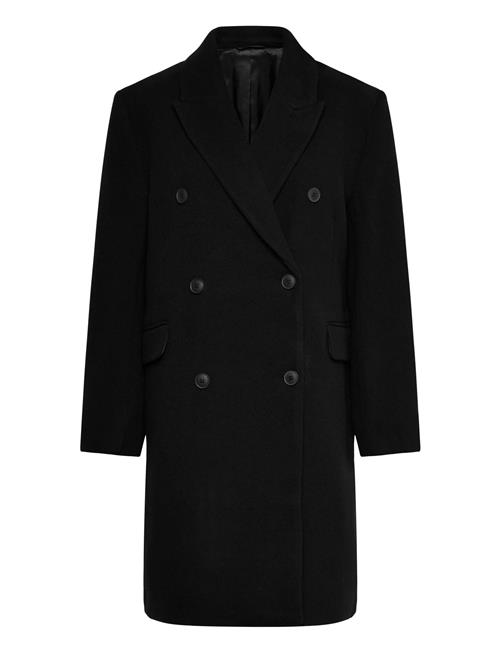 Over D Knee-Length Wool-Blend Coat Weekday Black