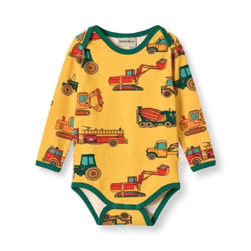 Småfolk Ulm Langærmet Baby Body Med Køretøjer Gul Sunstruck  Sunstruck-86 cm  Gul  86 cm  mand