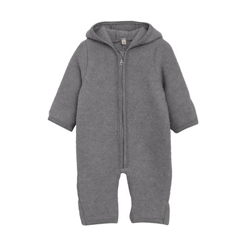 Huttelihut Heldragt I Uldfleece Med Ører Medium Grey Melange  Medium Grey Melange 80 cm Wool Grå  80 cm  unisex