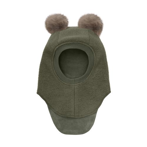 Huttelihut Balaclava I Uldalpakka Med Pomponer Beetle  Beetle 53 cm  Grøn  53 cm  unisex