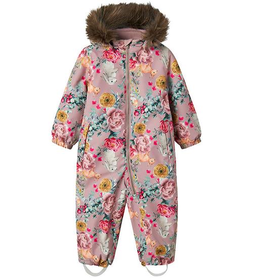 Name It Flyverdragt - NmfSnow10 - Woodrose/Flower Rabbit