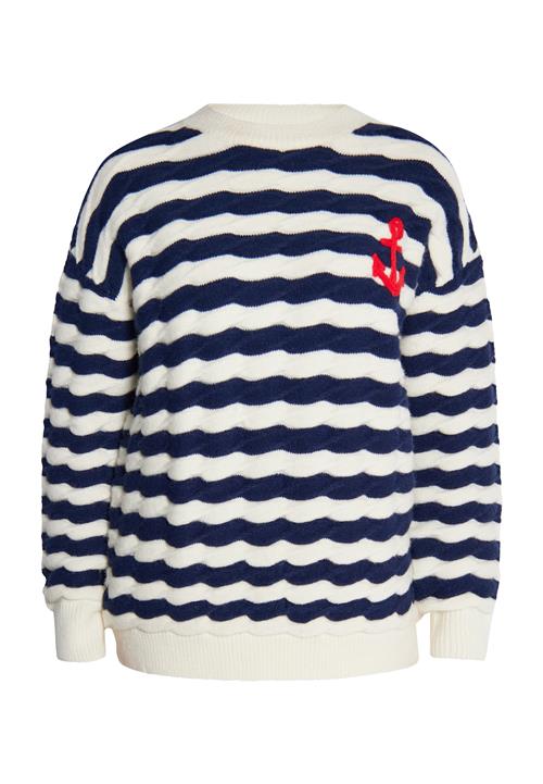 DreiMaster Maritim Pullover  marin / carminrød / uldhvid