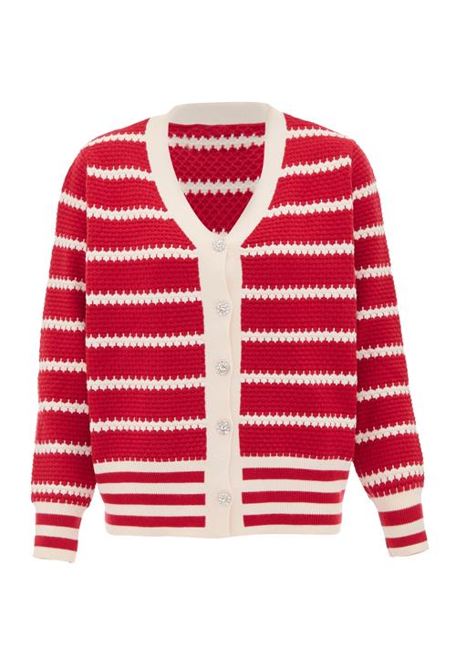 SANIKA Cardigan  rød / uldhvid