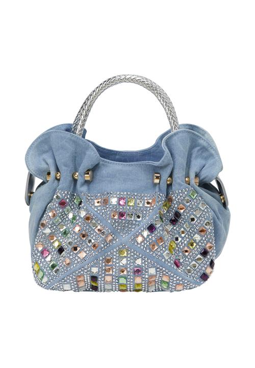 NAEMI Håndtaske  blue denim / pink / gammelrosa / sølv