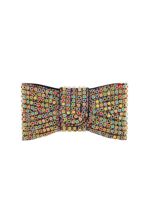 NAEMI Clutch  blå / guld / grøn / rød