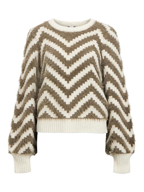 OBJECT Pullover 'OBJHOLLOW'  grå / hvid