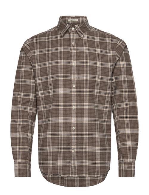 Reg Flannel Melange Check Shirt GANT Brown