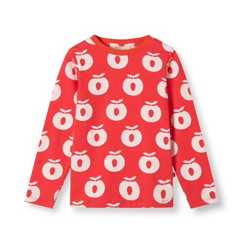 Småfolk Gala Langærmet Bluse Med Æbler Rød Poppy  Poppy-5-6 Y  Rød  5-6 år  unisex