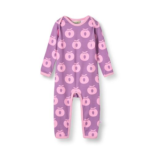 Småfolk Ulm Langærmet Babydragt Med Æbler Lilla Purple Iris  Purple iris-68 cm  Lilla  68 cm  kvinde