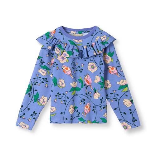 Småfolk Pinova Langærmet Top Med Fugle Og Blomster Lilla Purple Delight  Purple delight-5-6 Y  Lilla  5-6 år  kvinde