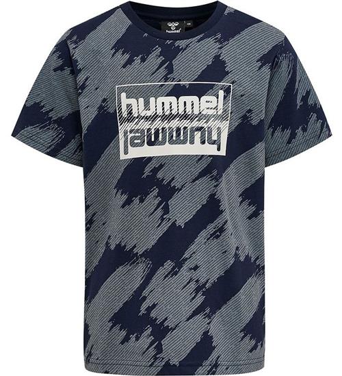 Hummel T-shirt - hmlZion - Black Iris/Støvet Blå