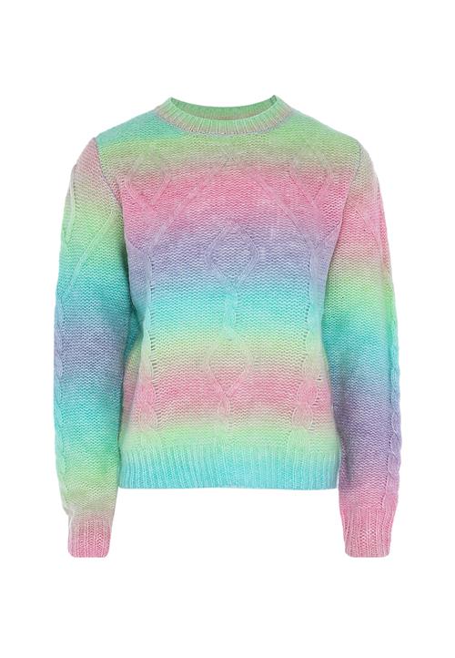swirly Pullover  aqua / lysegrøn / lilla / pink