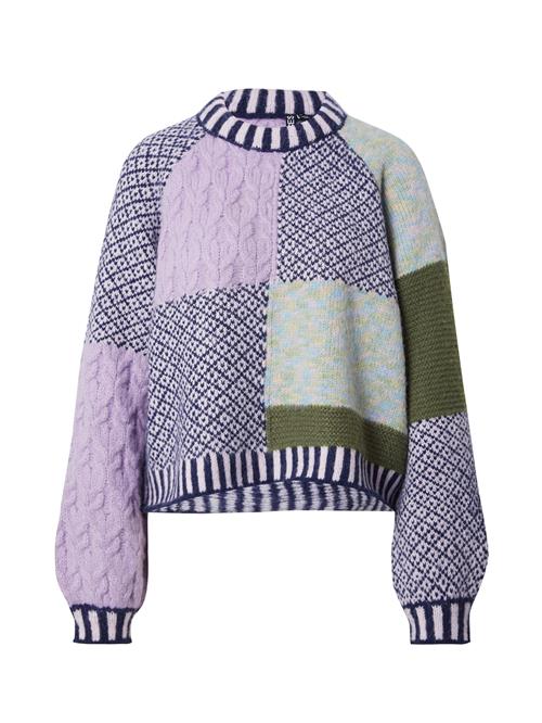 PIECES Pullover 'PCRemix'  kit / marin / oliven / orkidee