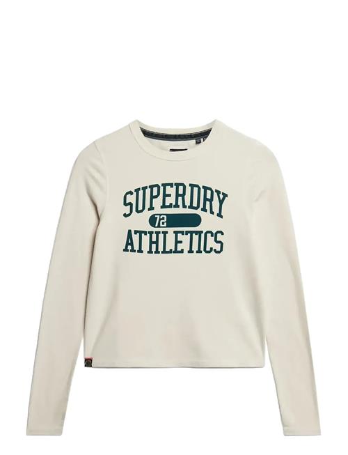Athletic Ringer Slim L/S Top Superdry Cream