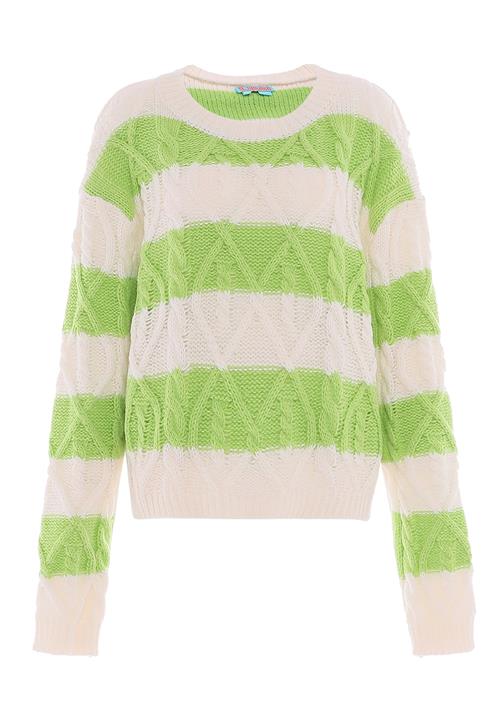 Libbi Pullover  grøn / uldhvid