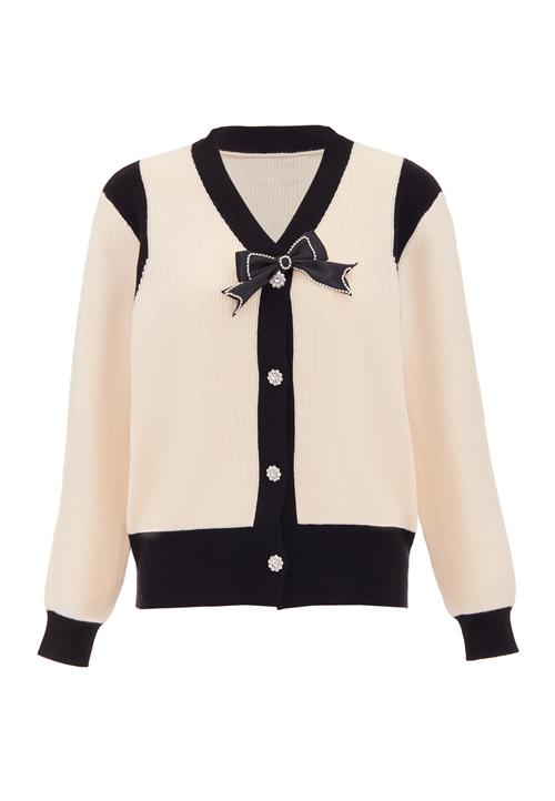 CHANI Cardigan  lysebeige / sort