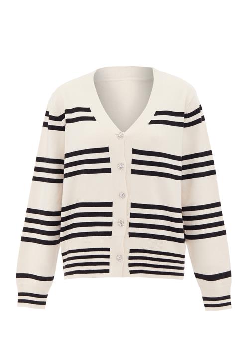 CHANI Cardigan  sort / transparent / uldhvid