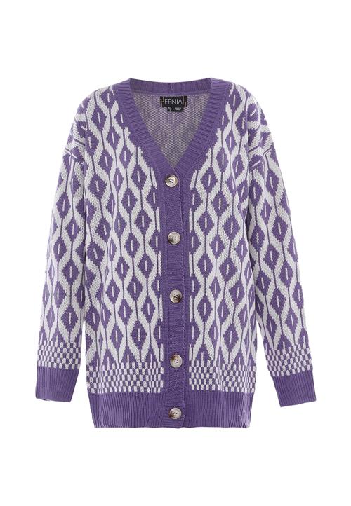 FENIA Cardigan  lysegrå / lyselilla