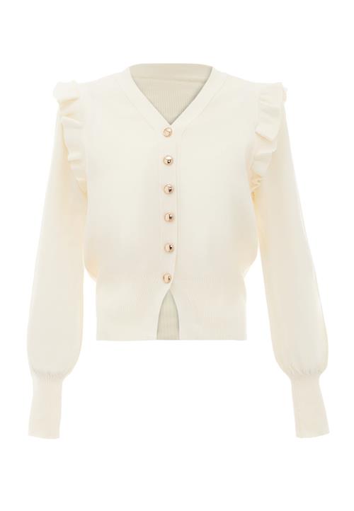 NAEMI Cardigan  guld / uldhvid