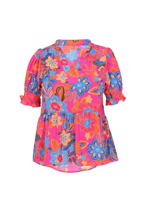 Gaya Bluse  blå / orange / lyserød