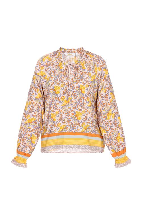 Gaya Bluse 'Fashion Look'  creme / himmelblå / gul / mørkeorange