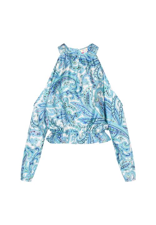 ebeeza Bluse 'Spring Summer'  blå / azur / mint / hvid