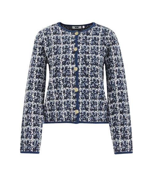 WE Fashion Cardigan  navy / sort / hvid