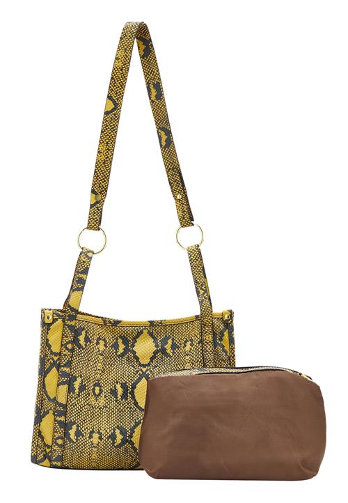 NAEMI Skuldertaske  navy / lysebrun / sennep
