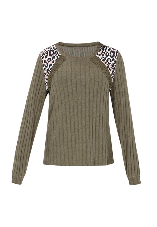 NAEMI Pullover 'Fashion Look'  creme / oliven / sort / hvid