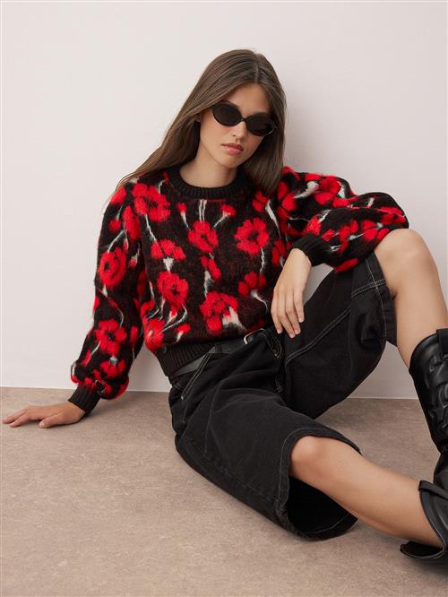 Trendyol Pullover  rød / sort