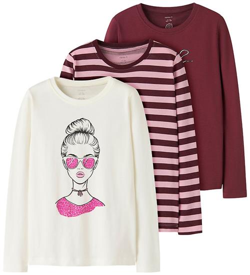 Name It Bluse - 3-pak - NkfNiana - Lilac Sachet/Lilac Stripe+Clo