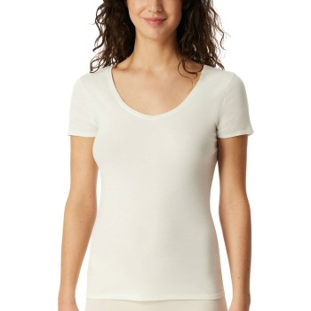 Schiesser Fine Rib T-shirt Champagne bomuld Large Dame