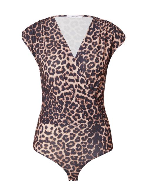 ABOUT YOU Shirtbody 'Stina'  beige / brun / sort