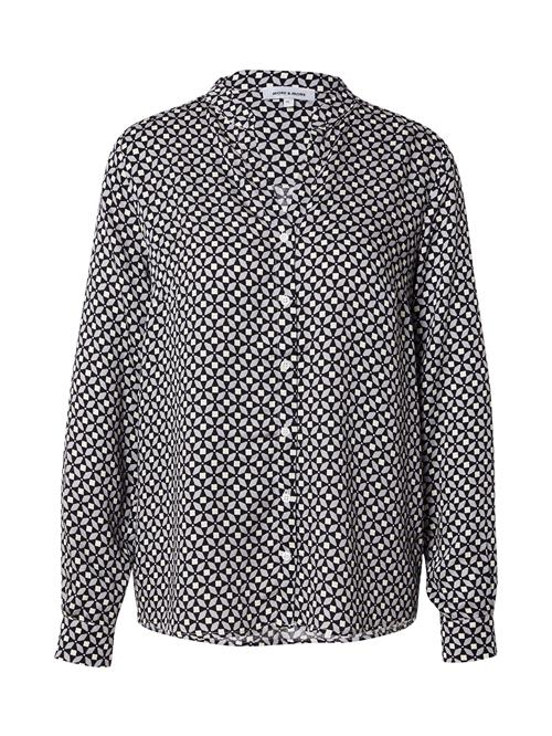 MORE & MORE Bluse  lysegrå / sort / hvid