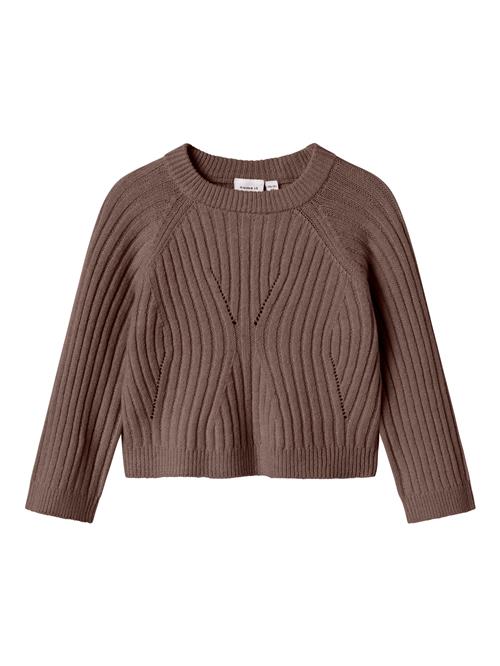 NAME IT Striktrøje Kort Rikine Coffee Quartz