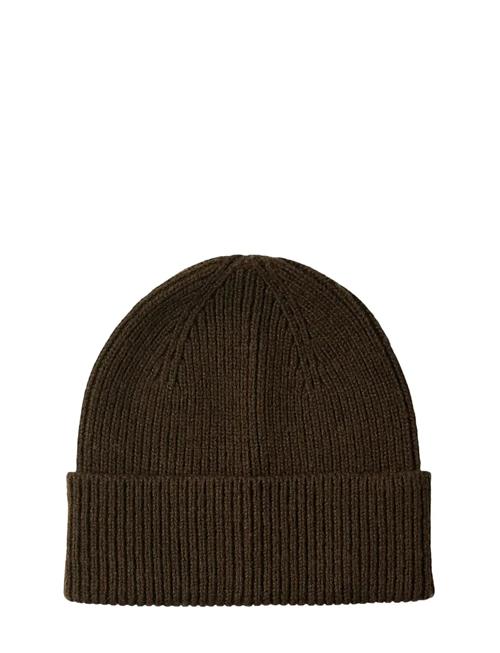 Slhmason Merino Wool Beanie Noos Selected Brown