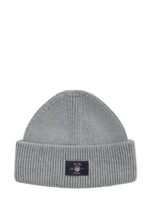 Cotton Blend Ribbed Beanie GANT Grey