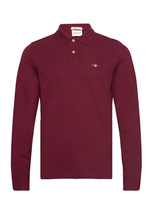 Reg Shield Ls Pique Polo GANT Burgundy